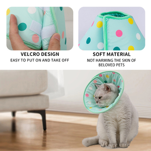 Collar de recuperación elegante para mascotas con cono de perro impermeable suave de lujo isabelino para perros y gatos, evita lamer arañazos, hecho de poliéster - Product Image 3