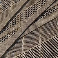 Panneaux de revêtement mural en métal perforé Alucobond en aluminium, maille métallique perforée, 0,1 mm, certifiés ISO9001, trous ronds/carrés, décoratifs et protecteurs