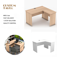 Fabriqué en Chine, design moderne, table de travail, bureaux blancs, bureaux pour le personnel, mobilier de bureau classique en bois, bureau en forme de L