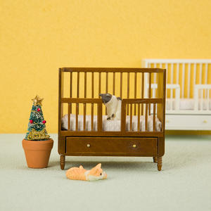 1:12 DIY casa de muñecas de madera Mini muebles modelo escena de habitación de niños con barandilla cama juguete ornamento regalos - Product Image 3