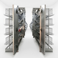 BANGYUAN AUH-650 Nouveau design 240/300 têtes, cages automatiques pour poules pondeuses de type H à 4 niveaux en acier galvanisé à chaud, capacité 96-160 poules