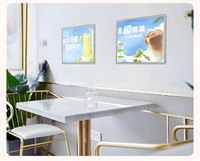 Boîte à lumière LED en aluminium A4 10mm d'épaisseur verre trempé poster suspendu rectangulaire pour l'extérieur en métal acrylique