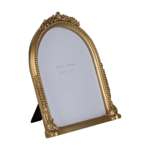 Cornice per foto in metallo ornata e arcuata 20x25 cm per decorazioni da tavolo, soggiorno, stile vintage - Product Image 2