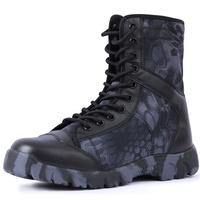 Bottes de travail tactiques pour hommes, en plein air, randonnée, moto légère, cuir fendu noir, semelle extérieure en caoutchouc, été, automne, hiver