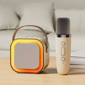 Registratore Karaoke Portatile con Logo Personalizzato, Microfono Integrato Wireless, Illuminazione LED RGB, Alimentato a Batteria, Dispositivo Mobile Wireless - Product Image 3
