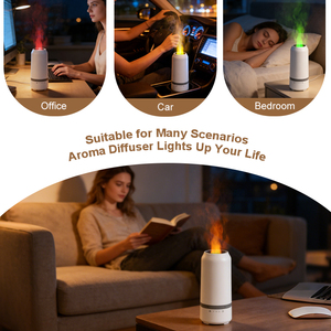 <span class=keywords><strong>Humidificador</strong></span> de Aire Ultrasónico con Aroma de Aceites Esenciales, Luz de Vela 3D, Difusor de Luz de Llama Colorida con Batería para el Hogar y la Oficina - Product Image 5