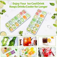 Vente en gros, 14 moules à glace personnalisés, plateau à glaçons Flexible à dégagement facile avec couvercles