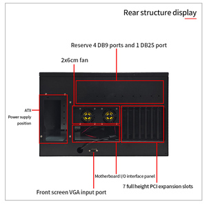 6U sâu đen 600cm 14inch màn hình Bàn phím tích hợp khung gầm điều khiển công nghiệp thiết bị máy tính máy chủ bao vây Giá Chứng Khoán - Product Image 4