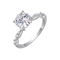 Bague en Moissanite de laboratoire 2 carats, tendance, de luxe, pour femme, en argent 925 sertie de diamants