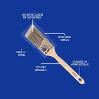 Pinceau à peinture industriel de 2 pouces à angle droit avec manche en bois en forme de queue de castor pour la peinture, le nettoyage, le bricolage, OEM, ODM, OBM