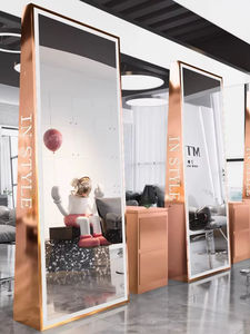 Mobilier <span class=keywords><strong>de</strong></span> <span class=keywords><strong>salon</strong></span> <span class=keywords><strong>de</strong></span> barbier droit <span class=keywords><strong>de</strong></span> grande qualité, doré, grand miroir <span class=keywords><strong>de</strong></span> <span class=keywords><strong>coiffure</strong></span> en verre, art déco pour beauté et maquillage - Product Image 2