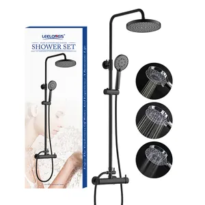 Hot & Cold Rain Shower Set European Style Wall Mounted Exposed Faucet Bathroom Shower Column