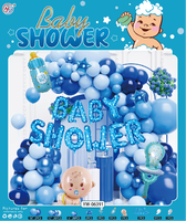 Bleu blanc garçon bébé douche fête décorations fournitures Latex couleur ballon ensembles guirlande arc Kit