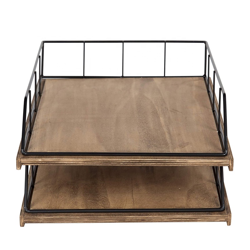 Современная Деревянная сетка для дома и офиса, недорогой Настольный органайзер из МДФ под стол, ящик-органайзер с черной металлической рамкой