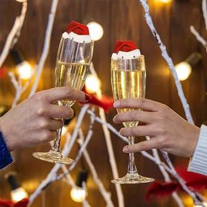 Juego de 10 Tarjetas para Copas de Vino con Diseño de Gorro de Santa Claus, Decoración Navideña para Fiestas - Product Image 3