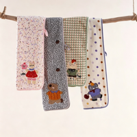 Serviette pour enfants à motifs multiples, douce et absorbante, serviette pour les mains de bébé, serviette de visage brodée avec des animaux de dessin animé