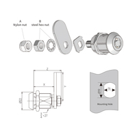 Cerraduras Tubulares de Aleación de Zinc MK100BXL de 30 mm con Llave Maestra, Acabado Cromado, Certificación ISO9001, para RV, Almacenamiento, Camiones, Cajones, Viajes