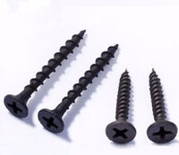 Vis à bois MDF noires phosphatées 3,5 mm x 25 mm, à tête fraisée Pozi, pour agglomérat et assemblage de meubles
