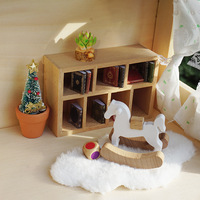 1:12 échelle en bois massif maison de poupée armoire bibliothèque moderne petit modèle de meubles en bois pour la maison salon étude scène décoration
