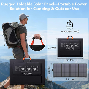 Panel Solar Monocristalino Plegable de Alta Resistencia de 400W, 23% de Alta Eficiencia, Certificado TUV, Diseño para Todo Clima, para Campamentos en Autocaravanas - Product Image 4