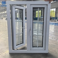 Ventana Abatible de PVC Insonorizada y con Aislamiento Térmico, Diseño con Rejilla, Ventana Abatible de PVC Insonorizada para Sala de Estar de Apartamento Moderno