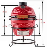 Barbecue coréen au charbon de bois Auplex Tabletop Mini Ceramic KAMADO KOMODO 13 pouces avec acier inoxydable et allumage piézoélectrique