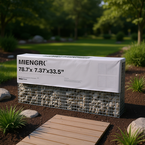 Muro de Gaviones de Acero Galvanizado MIEVGR de 78.7x7.87x33.5 Pulgadas con Cubiertas para Paisajismo - Product Image 2