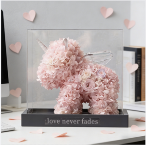Acrylic Box Preserved Flower <strong>Unicorn</strong> | Luxury Eternal Rose <strong>Unicorn</strong> for Wedding &amp; Valentine's Gift With Acrylic Display Case - Product Image 3