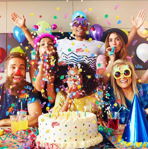 DAMAI Happy birthday confetti birthday cake metallic foil confetti <b>balloons</b> <b>table</b> confetti decorations for parties - Product Image 4