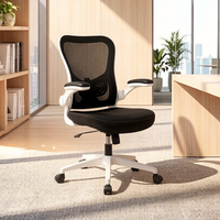 Chaise de bureau ergonomique noire en maille, réglable en hauteur, avec support lombaire, qualité garantie