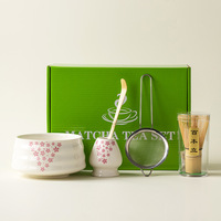 Vente en gros Ensemble cadeau Matcha personnalisé 1 à 10 pièces Bol Matcha japonais Ensemble fouet avec boîte cadeau personnalisée