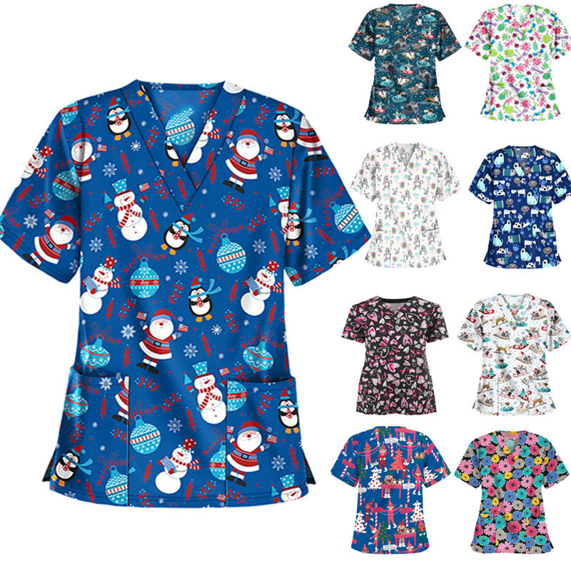 Оптовая продажа, высококачественные медицинские медсестры, скраб с принтом, топы