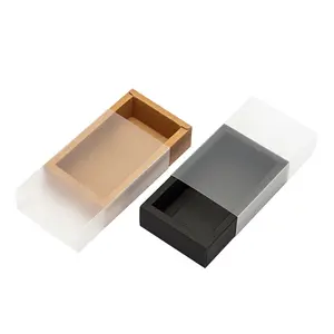 Пользовательская дешевая коробка для выдвижных ящиков из ПВХ с принтом CMYK, с окном, ящик из крафт-бумаги, упаковочная коробка