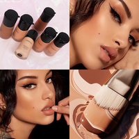 Fond de teint liquide mat à couvrance totale, fini naturel, 6 couleurs, longue tenue