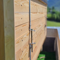 Ruang Sauna Uap Luar Ruangan dengan Kaca Tempered untuk Privasi, untuk 2-6 Orang, Dilengkapi dengan Tungku Sauna dan Gym Taman