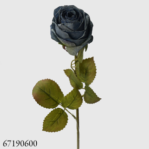 Rose artificielle européenne 66 cm, branche unique, 1 tête, bord brûlé, fausse rose pour <span class=keywords><strong>la</strong></span> décoration d'hôtels et de fêtes - Product Image 5