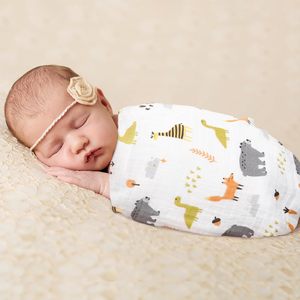Wholesale Custom Print Organic Bamboo Cotton Double Gauze Newborn Baby Muslin Swaddle Receiving <strong>Blanket</strong> <strong>Wraps</strong> for Newborns - Product Image 4