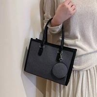 Tas Tote Wanita Mewah Kanvas Katun dengan Logo Cetak Kustom Personalisasi Produsen, Dilengkapi Ritsleting, Portabel untuk Semua Musim