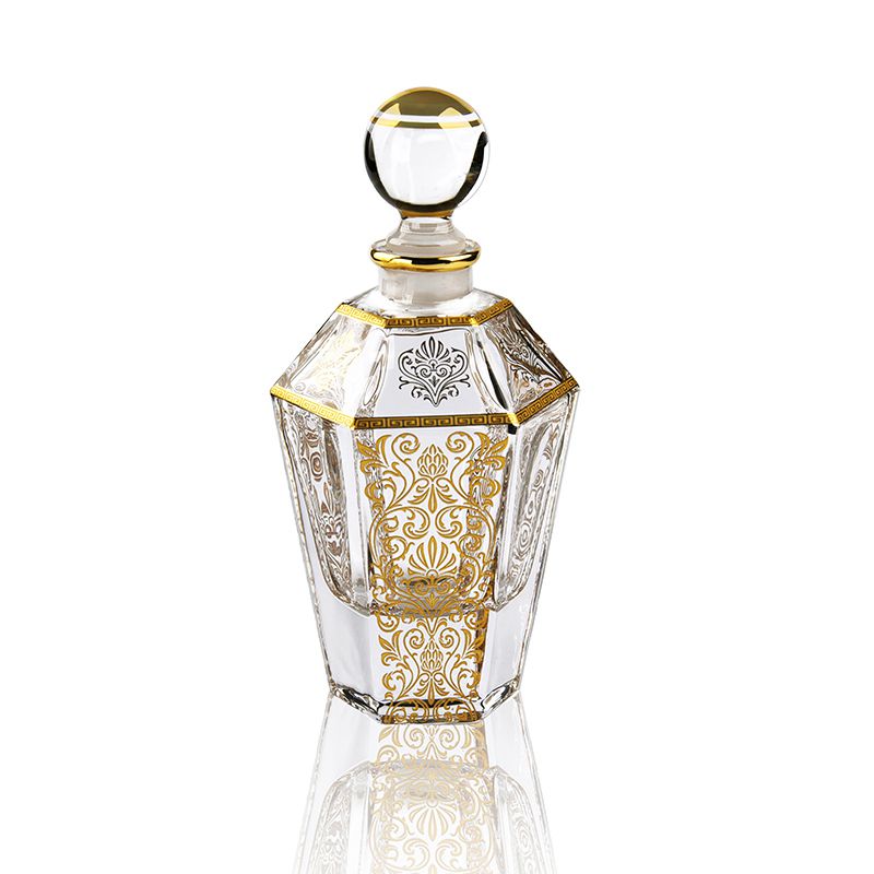 Средний Восток, необычный многоразовый дизайн, стеклянный флакон для духов в арабском стиле V200ml, оптовая продажа, флакон 52 # с золотой наклейкой