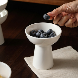 Bols à collation en céramique impériale sur pieds hauts pour la maison, l'hôtel, le restaurant, pour fruits, fruits secs, glaces et bâtonnets glacés - Product Image 3