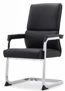 Ghế tiếp khách văn phòng thiết kế hiện đại, bọc da PU, đệm mạ crôm, tựa lưng và chỗ ngồi êm ái, hỗ trợ thoải mái. - Product Image 3