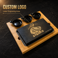 Ensembles de pierres de lave pour steak avec logo personnalisé, en pierre de lave noire pour grillades, coffret cadeau promotionnel pour femmes
