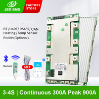Module de gestion de batterie JBD BMS Lifepo4 Lithium 18650 avec circuit d'équilibrage, chargeur, carte PCB, CAN BUS 12V 300A 3S/4S BMS