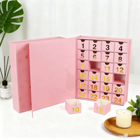Boîte à tiroir rigide de luxe coulissante avec doublure en éponge gaufrée pour friandises pour chiens, bougies de Noël, pots de bougies, maquillage et cosmétiques, disponible en versions 25 jours et 24 jours Ramadan