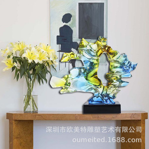 Escultura de Resina de Piedra Taihu Transparente, Forma Irregular, Decoración Artística para el Hogar, Adorno de Escritorio, 640x150x480mm - Product Image 2