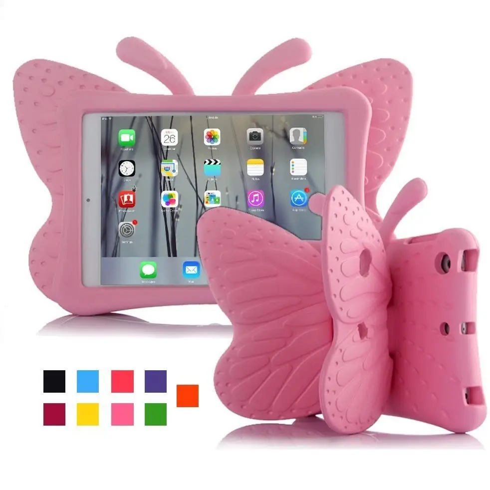 Cute Cartoon 3D Butterfly Case for iPad Mini 1 2 3 4 5 EVA Light Weight Kid Proof Case for IPad 7/8/9th10th 2022 Pro 11 Cover
