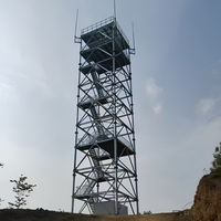 Tour de communication en treillis galvanisé de 15m, 20m, 30m, pour l'observation météo, avec plateforme et cabine