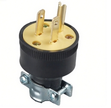 Heavy-Duty NEMA 5-15p Rubber Ground Male Extension Cord 15A Rated US Plug Standard Replacement for Electrical Devices