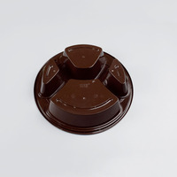 Boîte à lunch jetable en plastique, rectangulaire, 4 compartiments, lunch en plastique avec diviseur, pièces