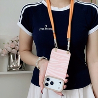 Sangle de téléphone portable réglable de couleur unie, robuste, avec cordon de cou et sangle d'épaule pour iPhone 17 avec fermoir à crochet métallique